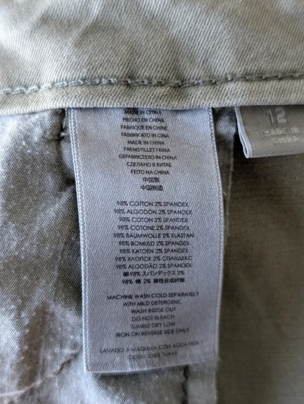 Michael Kors Olive Cargo Pants Straight Leg Multiple Pockets Size 12 Cotton Mix